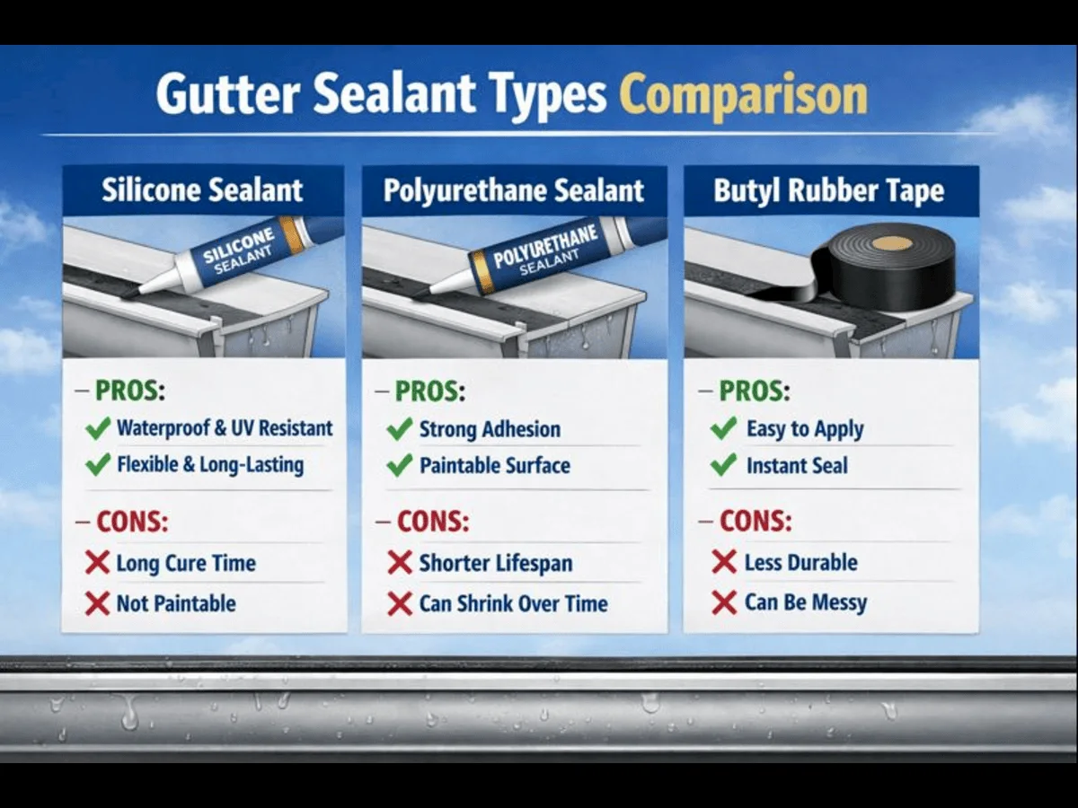 types of gutter sealant comparison by N Gutter